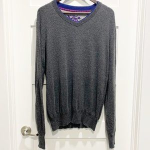 Robert Graham  V-Neck Wool-Modal-Cashmere Sweater - Size L